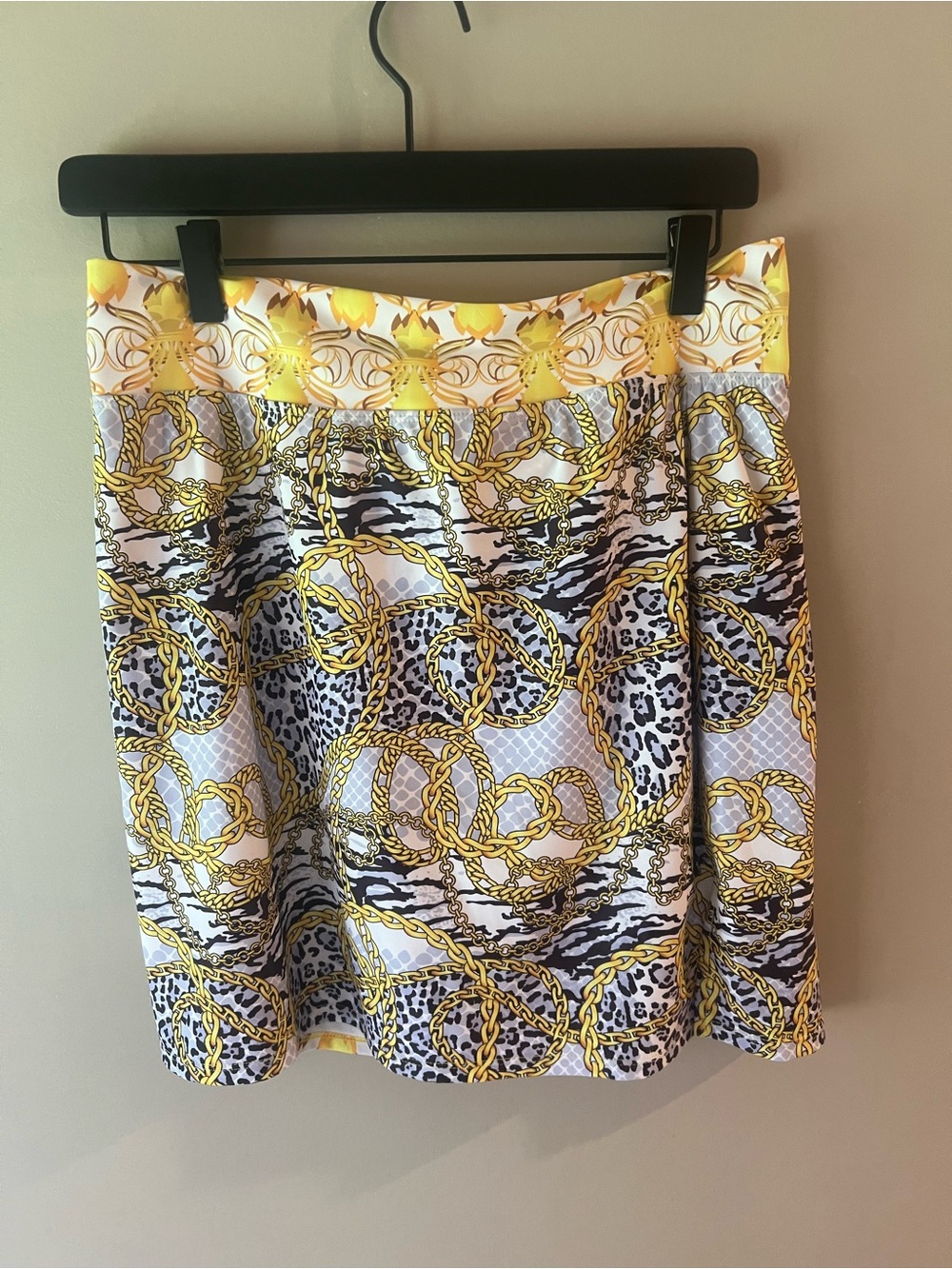 Skort Obsession Golf Skort Yellow Chain-Print